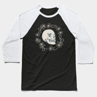 Skull and Flowers {Bone} Baseball T-Shirt